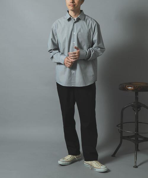 ITEMS URBANRESEARCH(アイテムズ アーバンリサーチ)の「『イージーケア/UVカット』高機能 ストライプレギュラーカラーシャツ(シャツ/ブラウス・メンズ・ブラック/ブルー・LARGE/MEDIUM)」の8枚目の写真