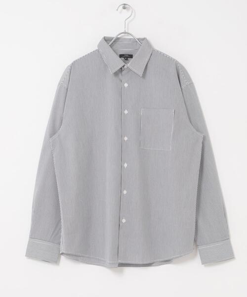 ITEMS URBANRESEARCH(アイテムズ アーバンリサーチ)の「『イージーケア/UVカット』高機能 ストライプレギュラーカラーシャツ(シャツ/ブラウス・メンズ・ブラック/ブルー・LARGE/MEDIUM)」の9枚目の写真