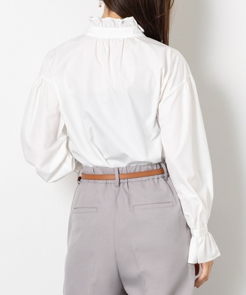 MAISONCOMFY (メゾンコンフィ)の「【ボウタイフリルブラウス】ハレの日もいつもの日も着たい上品ブラウス(シャツ/ブラウス・レディース・ネイビー/キャメル/ホワイト・L/M)」の9枚目の写真