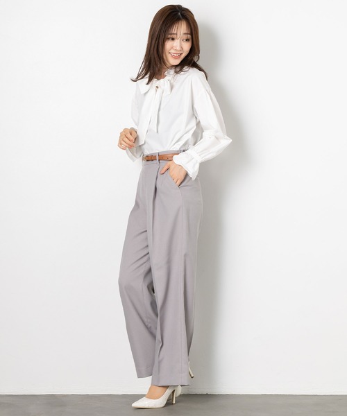 MAISONCOMFY (メゾンコンフィ)の「【ボウタイフリルブラウス】ハレの日もいつもの日も着たい上品ブラウス(シャツ/ブラウス・レディース・ネイビー/キャメル/ホワイト・L/M)」の10枚目の写真