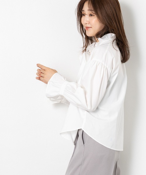 MAISONCOMFY (メゾンコンフィ)の「【ボウタイフリルブラウス】ハレの日もいつもの日も着たい上品ブラウス(シャツ/ブラウス・レディース・ネイビー/キャメル/ホワイト・L/M)」の16枚目の写真
