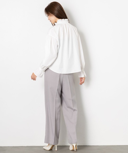 MAISONCOMFY (メゾンコンフィ)の「【ボウタイフリルブラウス】ハレの日もいつもの日も着たい上品ブラウス(シャツ/ブラウス・レディース・ネイビー/キャメル/ホワイト・L/M)」の17枚目の写真