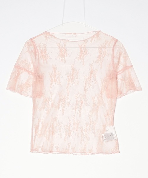 SEN TOKYO(セントーキョー)の「繊細なレースの透け感。フラワーレースシアートップス(Tシャツ/カットソー・レディース・ホワイト/ブラウン/アイボリー/ブルー/ピンク・FREE)」の5枚目の写真