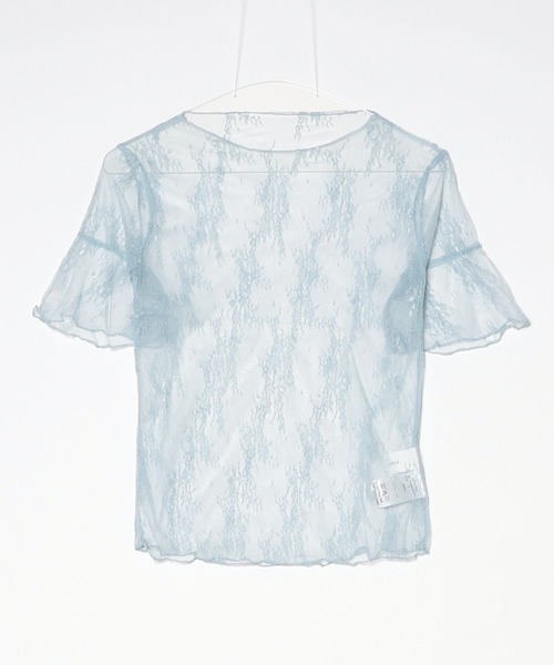 SEN TOKYO(セントーキョー)の「繊細なレースの透け感。フラワーレースシアートップス(Tシャツ/カットソー・レディース・ホワイト/ブラウン/アイボリー/ブルー/ピンク・FREE)」の4枚目の写真