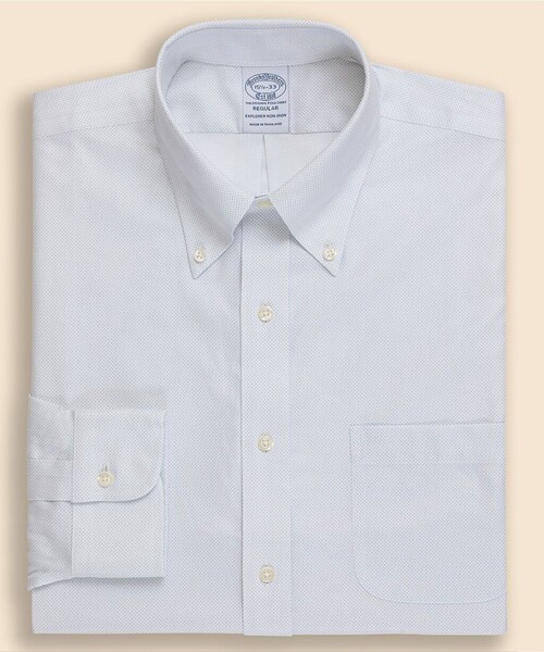 BROOKS BROTHERS(ブルックスブラザーズ)の「Brooks Brothers Explorer ノンアイロン マイクロプリント ドレスシャツ Regular Fit(シャツ/ブラウス・メンズ・ホワイト×ブルー/ブルー・14 1/2-32/14 1/2-31/15 1/2-31/16 1/2-34/15-31/15-32/15-33/17-33/15 1/2-33/16-32/15 1/2-32/16 1/2-32/16-33/16-31/16 1/2-33/17-32)」の2枚目の写真