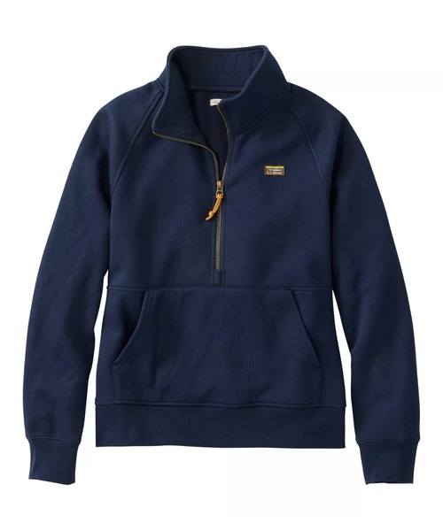 L.L.Bean(エルエルビーン)の「マウンテン・クラシック・スウェットシャツ、ハーフジップ 米国フィット・プチ(スウェット・レディース・ネイビー/ライトアッシュグレー・MEDIUM/SMALL/LARGE)」の2枚目の写真