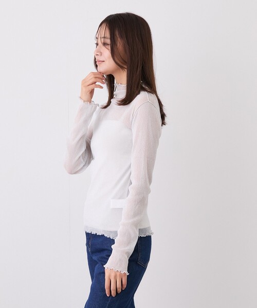 Jayro(ジャイロ)の「ラメチュールボトルネックプルオーバー(Tシャツ/カットソー・レディース・ブラウン/ブラック系その他/ホワイト系その他2/ピンク・M)」の19枚目の写真