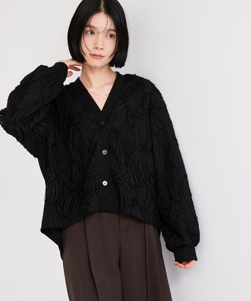 le cercle ADAM ET ROPE'(ルセルクルアダムエロペ)の「バテンレースドッキングカーディガン(カーディガン/ボレロ・レディース・ブラック/グレー/オフホワイト・FREE)」の8枚目の写真