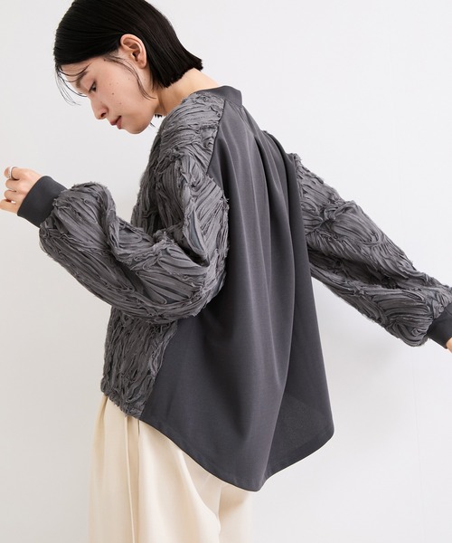 le cercle ADAM ET ROPE'(ルセルクルアダムエロペ)の「バテンレースドッキングカーディガン(カーディガン/ボレロ・レディース・ブラック/グレー/オフホワイト・FREE)」の13枚目の写真