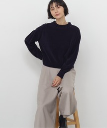 ◆ベロア風クルーネックプルオーバー