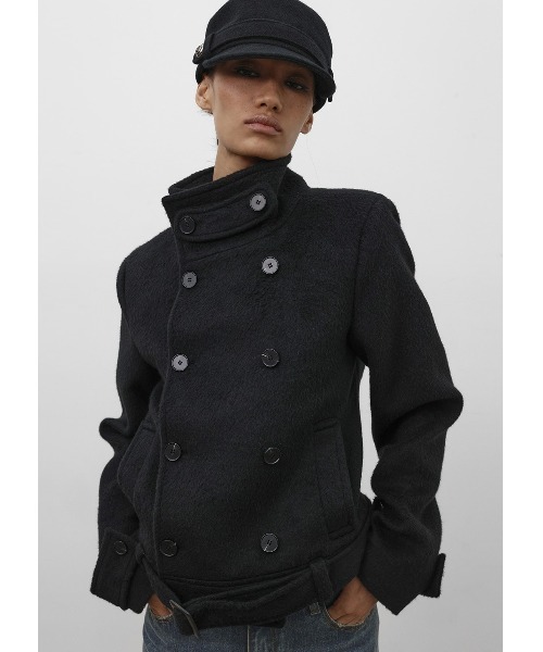 BLACKUP（ブラックアップ）の「[MADE] モルテダブルボタンスリムショートコート（その他アウター・レディース・チャコール/ブラック・MEDIUM/SMALL）」の12枚目の写真