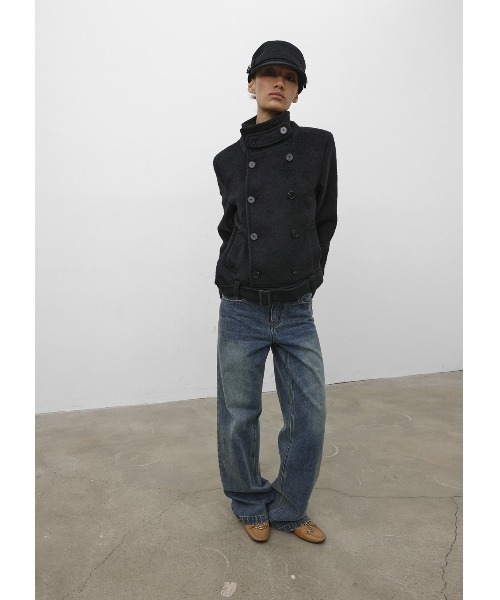 BLACKUP（ブラックアップ）の「[MADE] モルテダブルボタンスリムショートコート（その他アウター・レディース・チャコール/ブラック・MEDIUM/SMALL）」の15枚目の写真