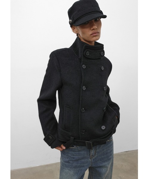 BLACKUP（ブラックアップ）の「[MADE] モルテダブルボタンスリムショートコート（その他アウター・レディース・チャコール/ブラック・MEDIUM/SMALL）」の13枚目の写真