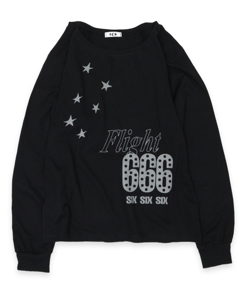 DEFYCLUBROBBERS(ディファイクラブロバース)の「FLIGHT 666 ボートネック ワンショルダー ロングスリーブ ブラック(Tシャツ/カットソー・レディース・その他・FREE)」の10枚目の写真
