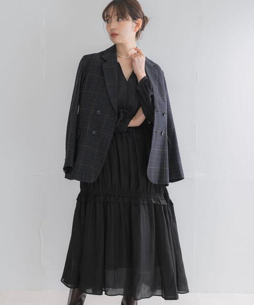 URBAN RESEARCH ROSSO WOMEN(アーバンリサーチ ロッソ)の「ボリュームギャザーロングワンピース(ワンピース・レディース・ブラック/ブラウン・FREE)」の19枚目の写真