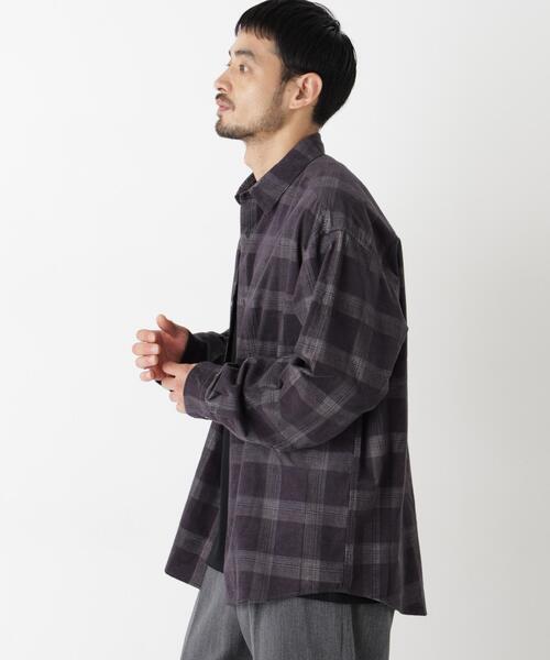 NANO universe(ナノユニバース)の「コーデュロイチェックシャツ(シャツ/ブラウス・メンズ・ブラック/グレー・L/M)」の18枚目の写真