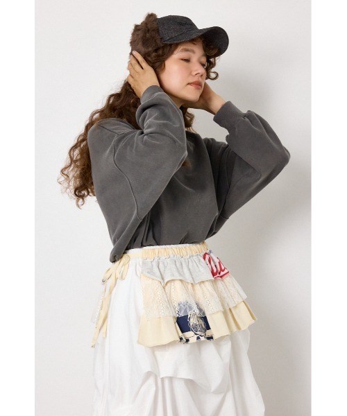 RODEO CROWNS WIDE BOWL(ロデオクラウンズワイドボウル)の「カスタムフリルティアードスカート(スカート・レディース・レディッシュグレー/ブラック系その他/ホワイト系その他・FREE)」の12枚目の写真