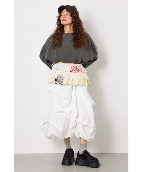 RODEO CROWNS WIDE BOWL(ロデオクラウンズワイドボウル)の「カスタムフリルティアードスカート(スカート・レディース・レディッシュグレー/ブラック系その他/ホワイト系その他・FREE)」の14枚目の写真