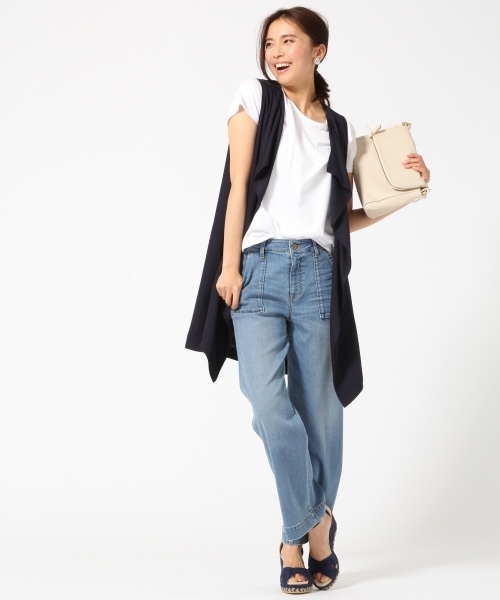 GLOBAL WORK（グローバルワーク）の「ニュアンスロングベスト/709004（ベスト・レディース・カーキ/ベージュ/ネイビー・FREE）」の20枚目の写真