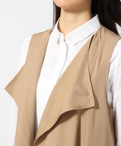 GLOBAL WORK（グローバルワーク）の「ニュアンスロングベスト/709004（ベスト・レディース・カーキ/ベージュ/ネイビー・FREE）」の12枚目の写真