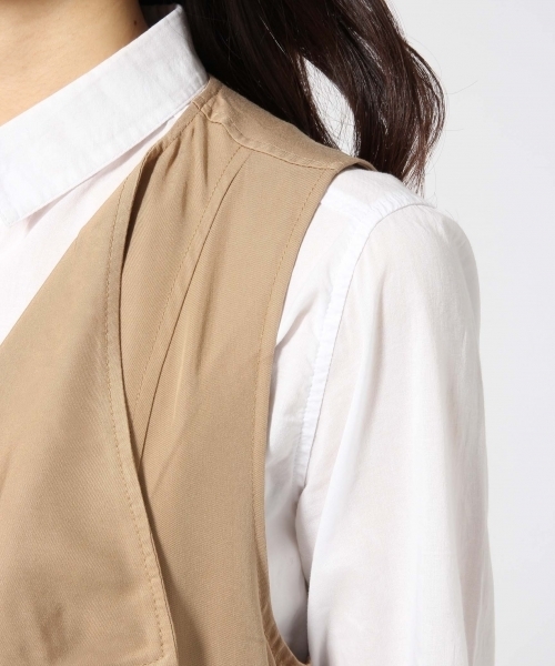 GLOBAL WORK（グローバルワーク）の「ニュアンスロングベスト/709004（ベスト・レディース・カーキ/ベージュ/ネイビー・FREE）」の13枚目の写真