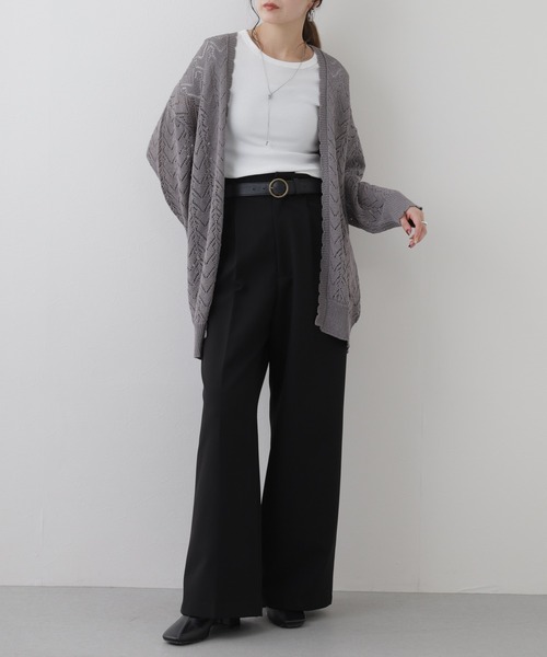 POU DOU DOU（プードゥドゥ）の「nop de nod カーディガン（カーディガン/ボレロ・レディース・グレー/ブラック・M）」の18枚目の写真