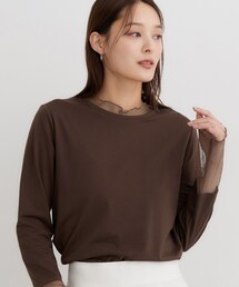 重ね着もおすすめ！チュール切替カットソー