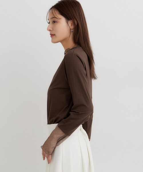 THE SHOP TK (ザ ショップ ティーケー )の「チュールドット切替カットソー(Tシャツ/カットソー・レディース・オフホワイト/ダークブラウン/ブラック・12/13)」の20枚目の写真