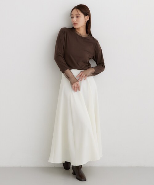 THE SHOP TK (ザ ショップ ティーケー )の「チュールドット切替カットソー(Tシャツ/カットソー・レディース・オフホワイト/ダークブラウン/ブラック・12/13)」の19枚目の写真