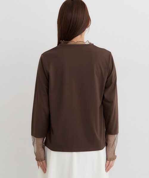 THE SHOP TK (ザ ショップ ティーケー )の「チュールドット切替カットソー(Tシャツ/カットソー・レディース・オフホワイト/ダークブラウン/ブラック・12/13)」の15枚目の写真