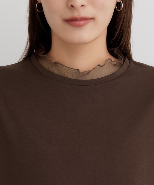 THE SHOP TK (ザ ショップ ティーケー )の「チュールドット切替カットソー(Tシャツ/カットソー・レディース・オフホワイト/ダークブラウン/ブラック・12/13)」の14枚目の写真