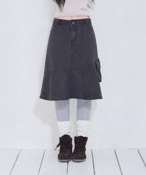 MIRECO(ミレコ)の「CARGO POCKET MERMAID MIDI SK CHARCOAL(スカート・レディース・その他・1(S)/2(M))」の1枚目の写真