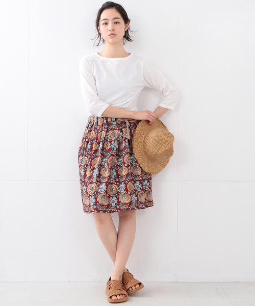 Gramicci（グラミチ）の「GRAMICCI / プリント フレア スカート（スカート・レディース・レッド/ネイビー・ONE SIZE）」の5枚目の写真