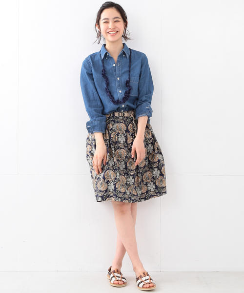 Gramicci（グラミチ）の「GRAMICCI / プリント フレア スカート（スカート・レディース・レッド/ネイビー・ONE SIZE）」の9枚目の写真