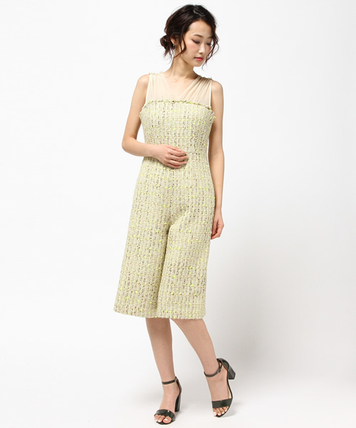 FIGARO Paris(フィガロパリ)の「ツイード コンビネゾン◆(つなぎ/オールインワン・レディース・ネイビー/イエロー・38/36)」の12枚目の写真
