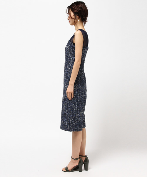FIGARO Paris(フィガロパリ)の「ツイード コンビネゾン◆(つなぎ/オールインワン・レディース・ネイビー/イエロー・38/36)」の4枚目の写真
