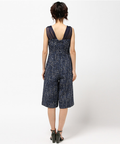 FIGARO Paris(フィガロパリ)の「ツイード コンビネゾン◆(つなぎ/オールインワン・レディース・ネイビー/イエロー・38/36)」の5枚目の写真