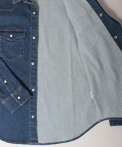 ESSENTIAL GARMENT MEN'S BIGI（エッセンシャルガーメントメンズビギ）の「【2016-17 A/W新作】ストレッチデニムシャツ/インディゴ（シャツ/ブラウス・メンズ・インディゴブルー・M/L/S）」の5枚目の写真