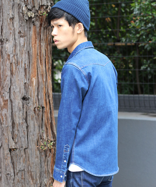 ESSENTIAL GARMENT MEN'S BIGI（エッセンシャルガーメントメンズビギ）の「【2016-17 A/W新作】ストレッチデニムシャツ/インディゴ（シャツ/ブラウス・メンズ・インディゴブルー・M/L/S）」の3枚目の写真