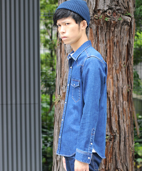 ESSENTIAL GARMENT MEN'S BIGI（エッセンシャルガーメントメンズビギ）の「【2016-17 A/W新作】ストレッチデニムシャツ/インディゴ（シャツ/ブラウス・メンズ・インディゴブルー・M/L/S）」の4枚目の写真