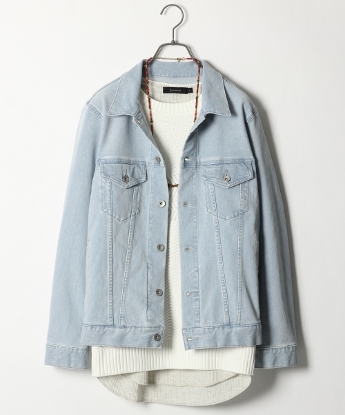 RAGEBLUE（レイジブルー）の「ストレッチデニムGジャン/742468（デニムジャケット・メンズ・グレー/ブルー/ライトブルー・MEDIUM/SMALL/LARGE）」の2枚目の写真