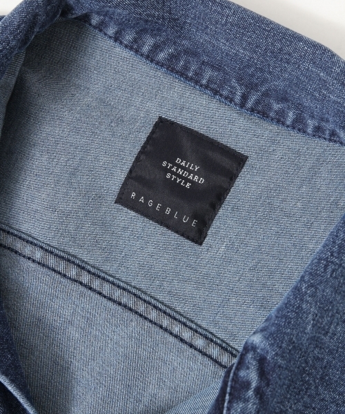 RAGEBLUE（レイジブルー）の「ストレッチデニムGジャン/742468（デニムジャケット・メンズ・グレー/ブルー/ライトブルー・MEDIUM/SMALL/LARGE）」の14枚目の写真