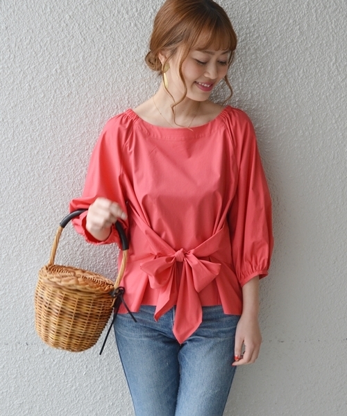 SHIPS（シップス）の「2WAY リボンブラウス（シャツ/ブラウス・レディース・オフホワイト/レッド/ベージュ・ONE SIZE）」の3枚目の写真