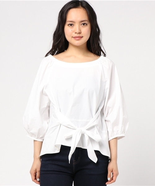 SHIPS（シップス）の「2WAY リボンブラウス（シャツ/ブラウス・レディース・オフホワイト/レッド/ベージュ・ONE SIZE）」の6枚目の写真