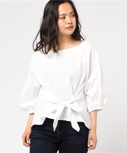 SHIPS（シップス）の「2WAY リボンブラウス（シャツ/ブラウス・レディース・オフホワイト/レッド/ベージュ・ONE SIZE）」の5枚目の写真