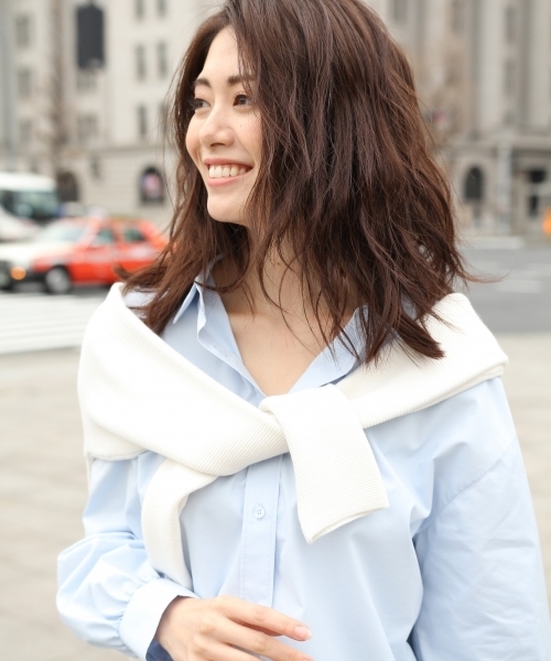 Andemiu（アンデミュウ）の「【小顔MAKE】スタイルセレクトブラウス757655（シャツ/ブラウス・レディース・ライトブルー/ベージュ/ホワイト・FREE/F/フリー）」の3枚目の写真