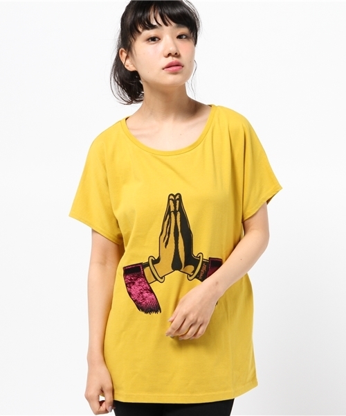 Tシャツ・カットソー ARIES U GLITCH TEMPLE KNIT YELLOW ARIU241PRST003YL Thobkhun T / コップンカーT(Tシャツ/カットソー)|ALDIES