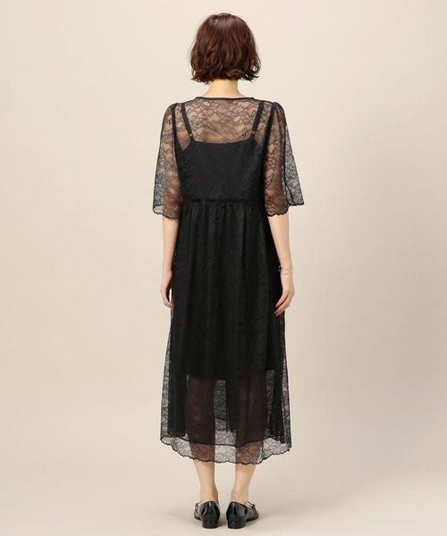BEAUTY&YOUTH UNITED ARROWS（ビューティーアンドユースユナイテッドアローズ）の「BY DRESS レースガウンマキシドレス ◆（ドレス・レディース・ライム/ブラック・MEDIUM/SMALL）」の3枚目の写真