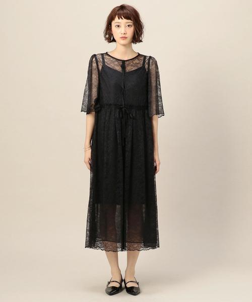 BEAUTY&YOUTH UNITED ARROWS（ビューティーアンドユースユナイテッドアローズ）の「BY DRESS レースガウンマキシドレス ◆（ドレス・レディース・ライム/ブラック・MEDIUM/SMALL）」の4枚目の写真