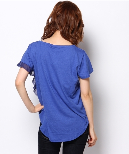 And A（アンドエー）の「袖フリルＴシャツ（Tシャツ/カットソー・レディース・ホワイト/グレー/ブルー・38）」の8枚目の写真